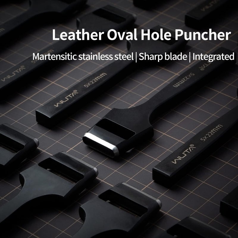 WUTA Belt Hole Puncher Oval Hole Cutter Strap Watch Band Flat Punch Tools Leather Hollow Punch for Leather Crafting (5 * 16mm) - Image 3